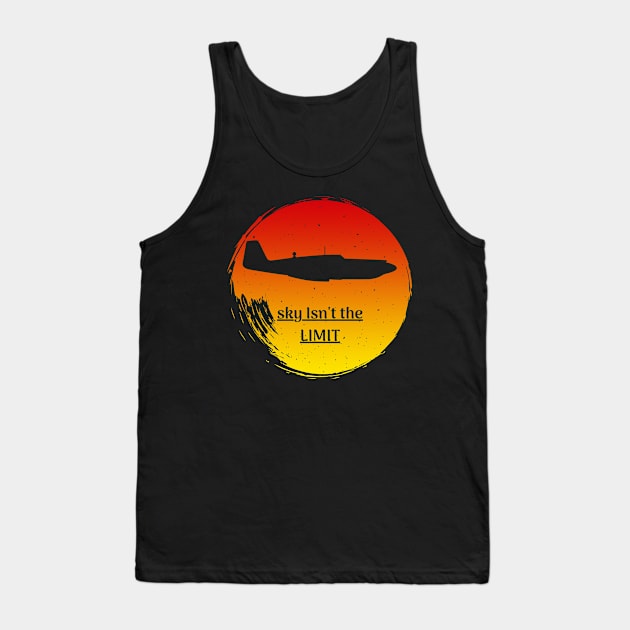 Sky Isn't The Limit Aircraft US Air Force Birthday Gift Tank Top by GBDesigner